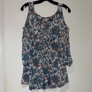 Avenue Cold-Shoulder Paisley/Floral Top, Size 14/16
